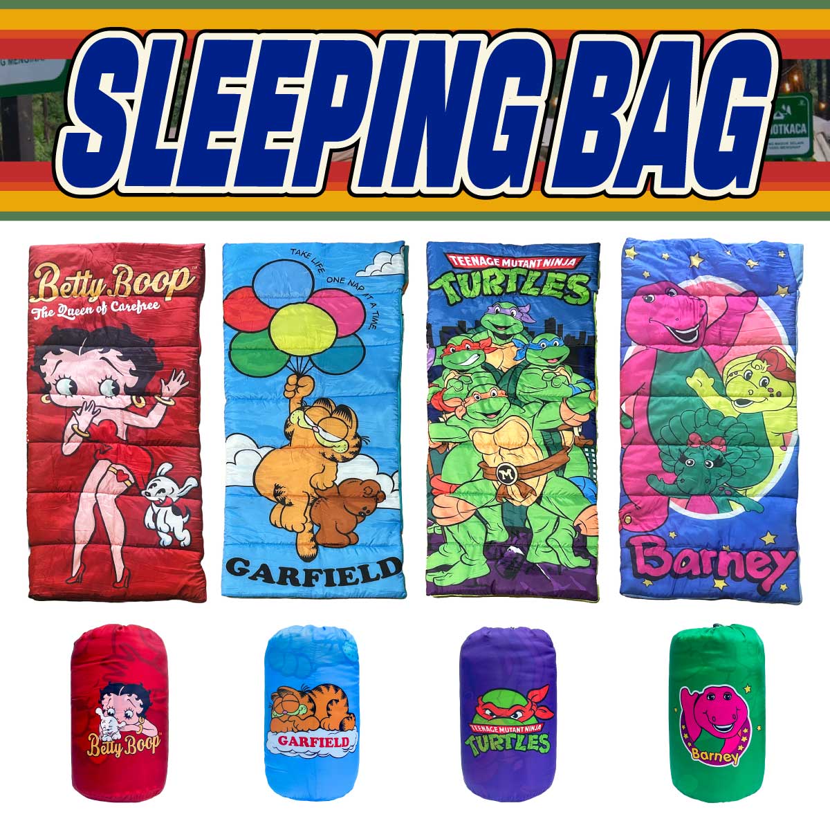 【キャンプに大活躍☆】【アメキャラが寝袋に⁉︎】寝袋 SLEEPING BAG■スリーピングバッグ