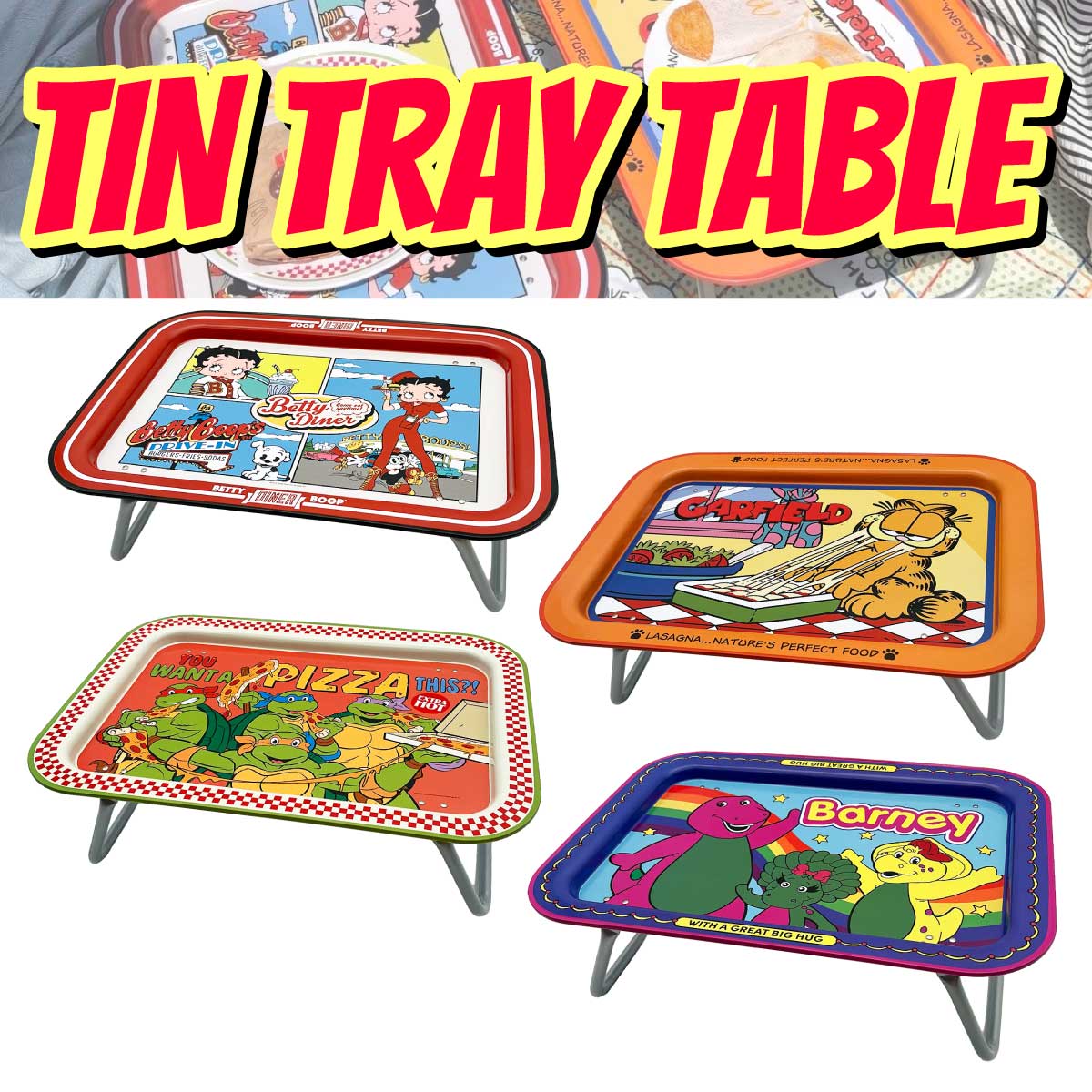 【アメリカンな可愛さ満点！】【鮮やかなカラーリング◎】TIN TRAY TABLE■ティントレイテーブル