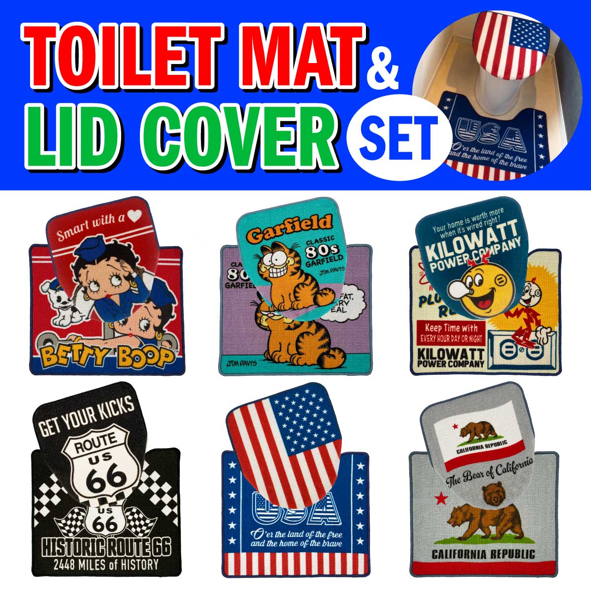 【AMERICAN STYLE☆】【来客が思わず二度見！？】TOILET MAT & LID COVER■トイレマット&蓋カバー