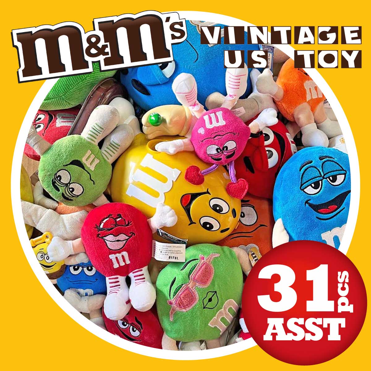 【m&m’s】【USヴィンテージ TOY】M&M’S エム アンド エムズ FIGURE PLUSH ぬいぐるみ ASST 31pcs◾️US TOY