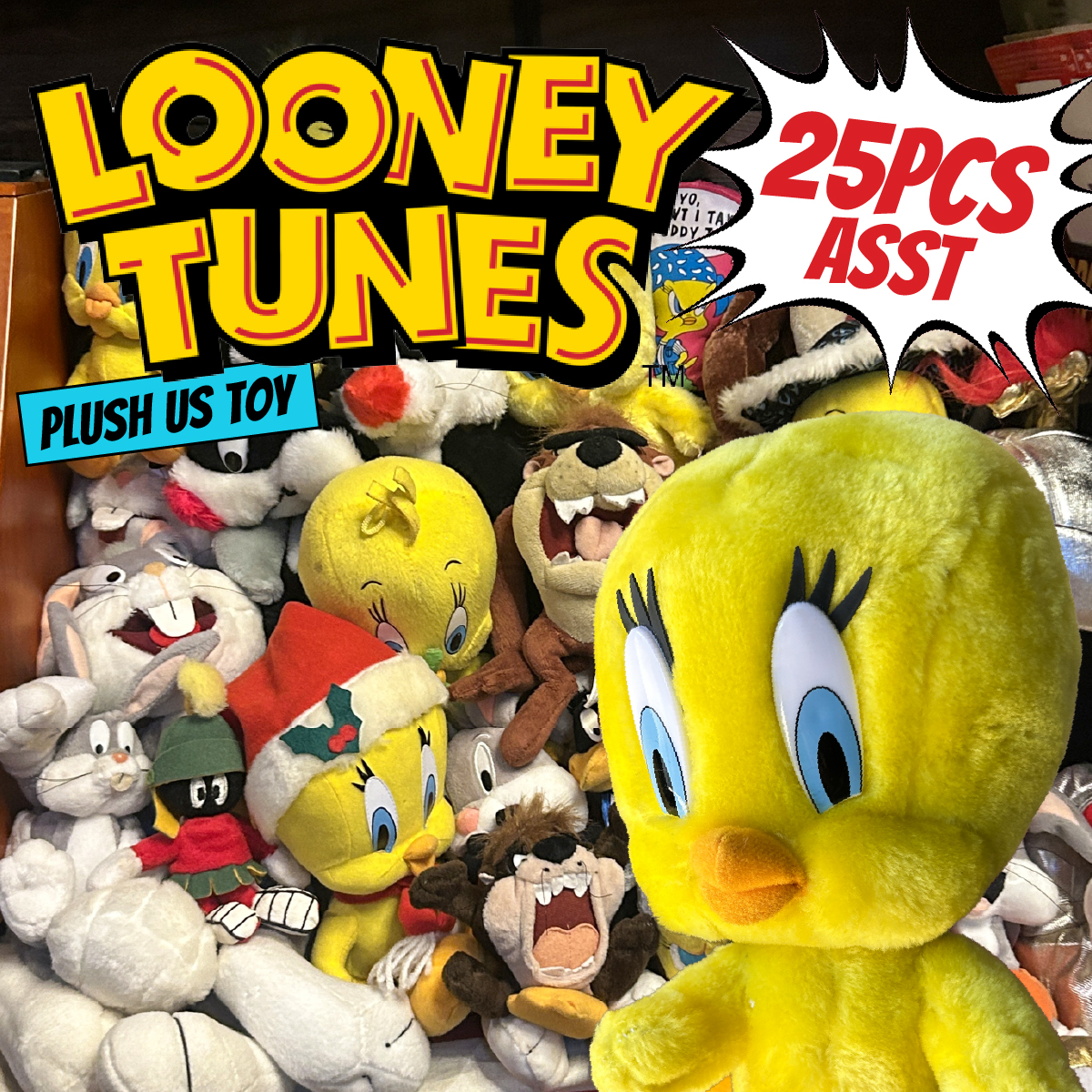 【 I ♡ WB】【USAヴィンテージ TOY】ルーニー・テューンズ PLUSH ぬいぐるみ ASST SET 25pcs◾️USTOY16 LOONEY TUNES プラッシュ