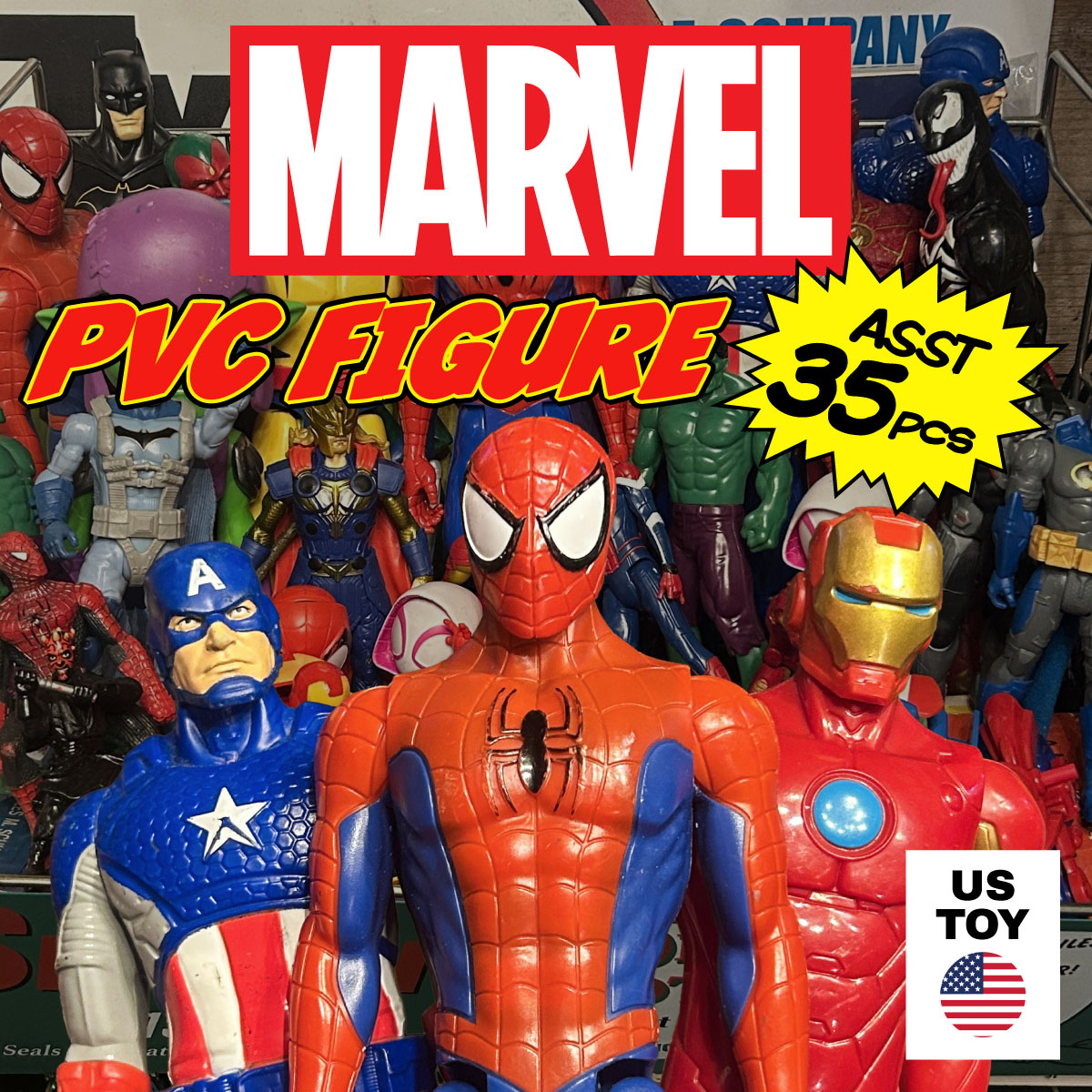 【MARVEL】【USAヴィンテージ TOY】マーベル フィギュア ■USTOY17 MARVEL PVCフィギュア アソート 35個1セット