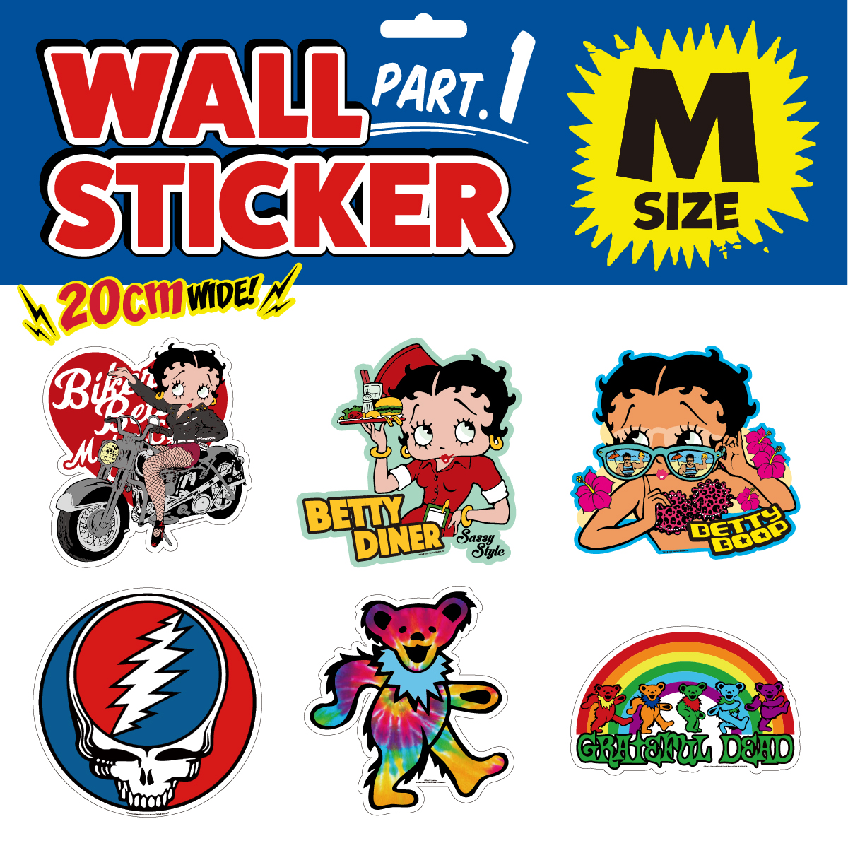 【BIGサイズで存在感抜群！】 AMERICAN WALL STICKER BETTY BOOP & DANCING BEAR ■ウォールステッカー（M）