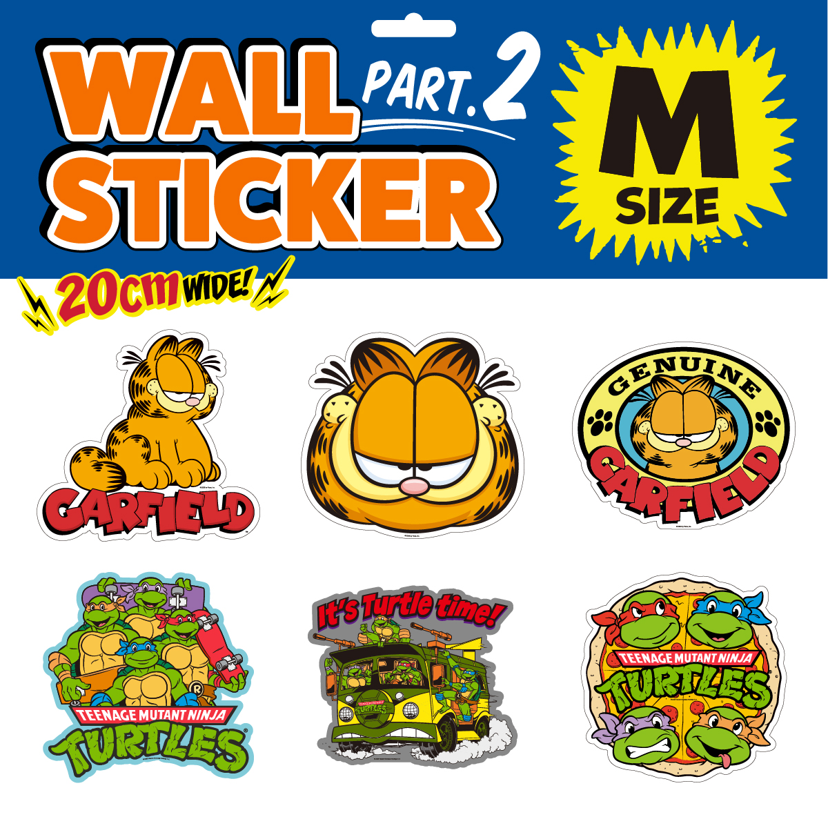 【BIGサイズで存在感抜群！】 AMERICAN WALL STICKER GARFIELD & TMNT ■ウォールステッカー（M）