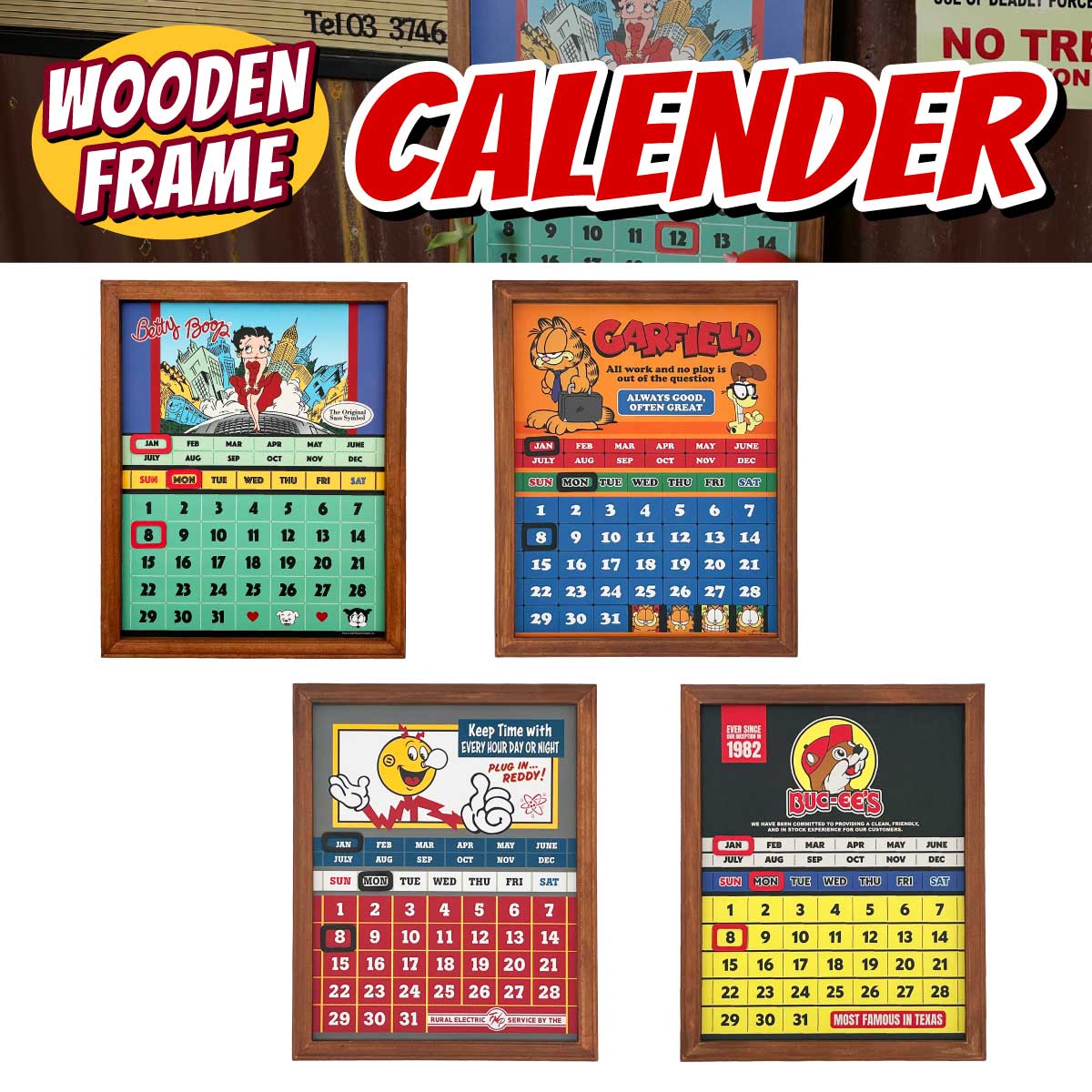 【毎日が楽しくなる◎】【レトロでおしゃれ！】WOODEN FRAME CALENDAR■ウッドフレームカレンダー