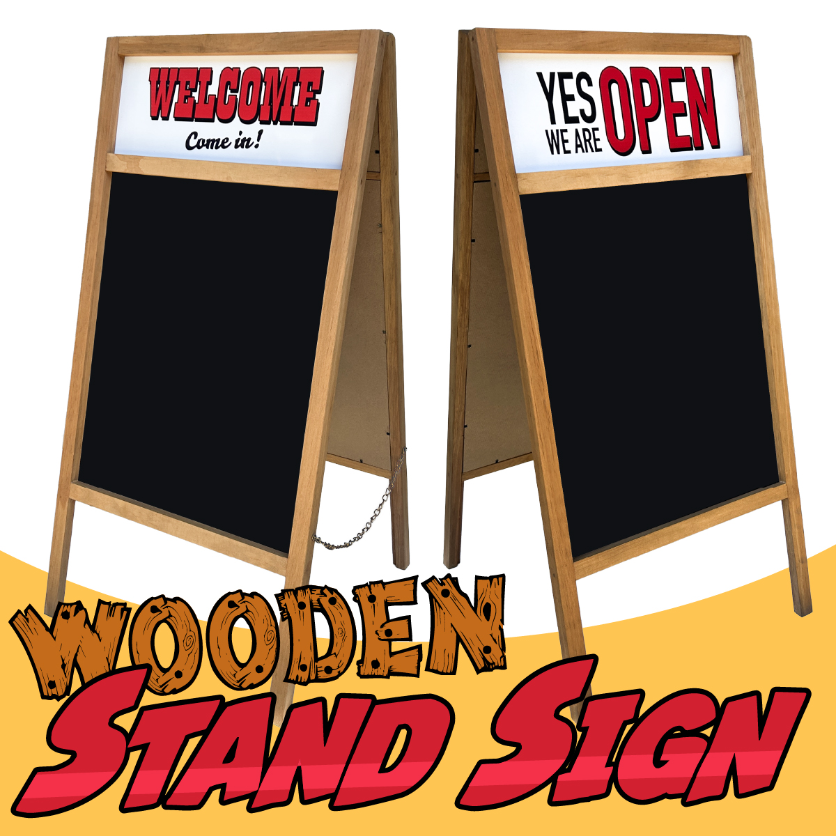 【YES WE ARE OPEN！】【オシャレなA面ボード☆】WOODEN STAND SIGN ◾️ウッドスタンドサイン