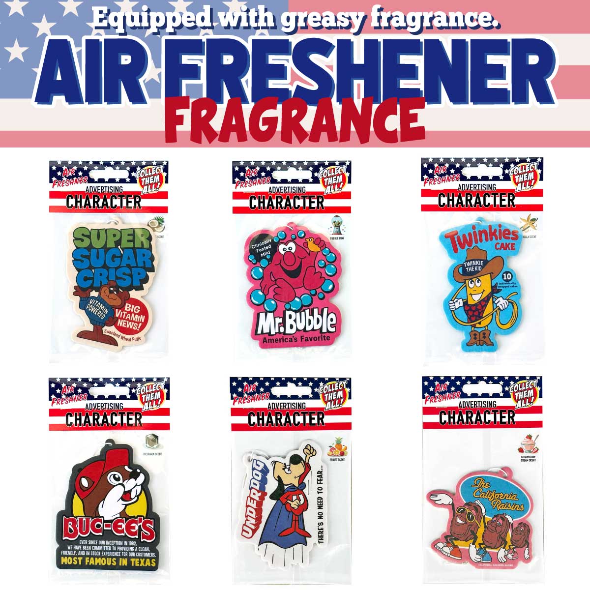 【アドキャラ大集合！】USA ADVERTISING AIR FRESHENER　RAISIN FEPC 他  ■エアフレッシュナー