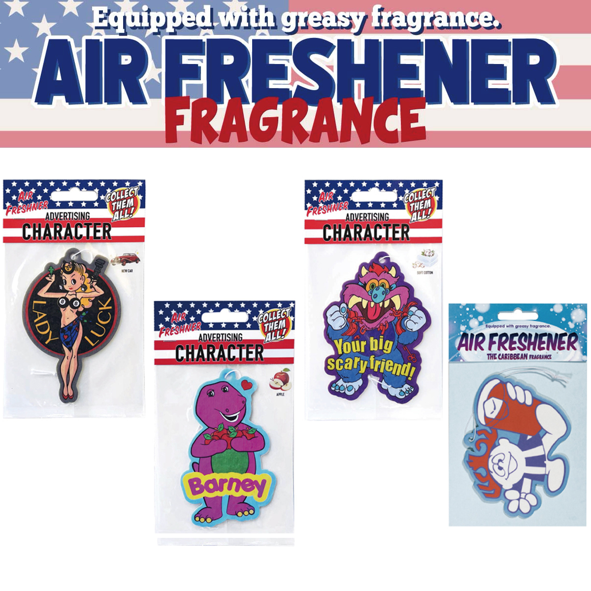 【アメキャラ新柄登場！！】【オシャレな匂い☆】AIR FRESHENER LADY LUCK 他 ■エアフレッシュナー