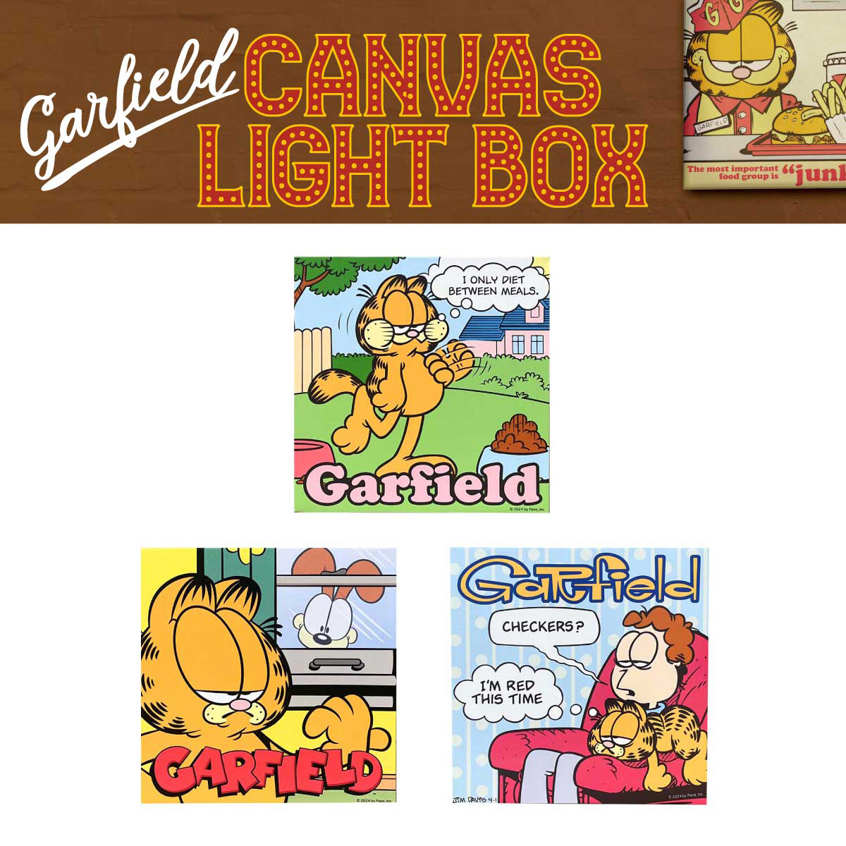 【LED内蔵☆WALL ART】GARFIELD CANVAS LIGHT BOX キャンバスライト 壁掛け ■ガーフィールド CANVAS ライトBOX