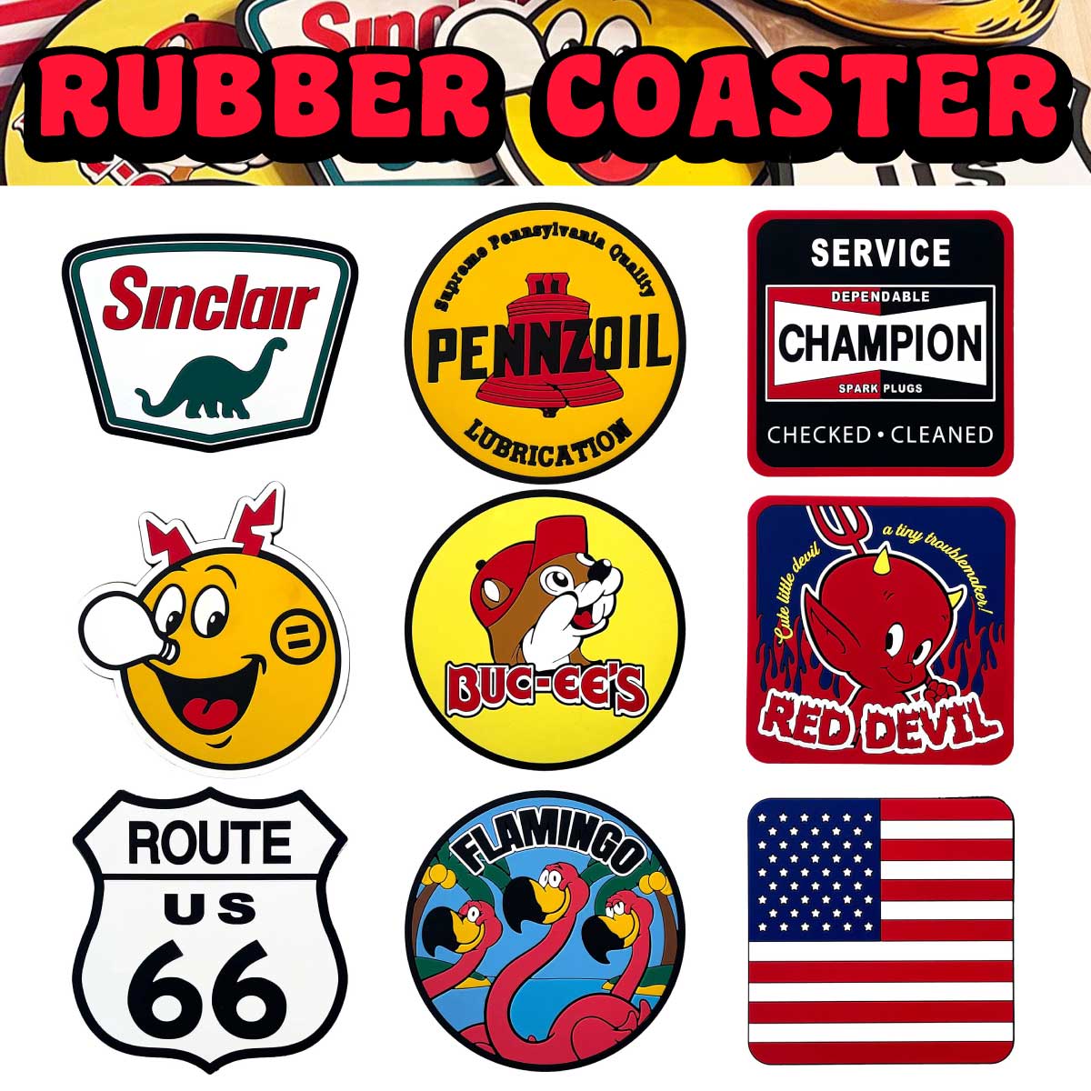 【新柄登場☆】【AMERICAN DINER】 RUBBER COASTER ADVERTISING アドバタイジング◾️ラバーコースター