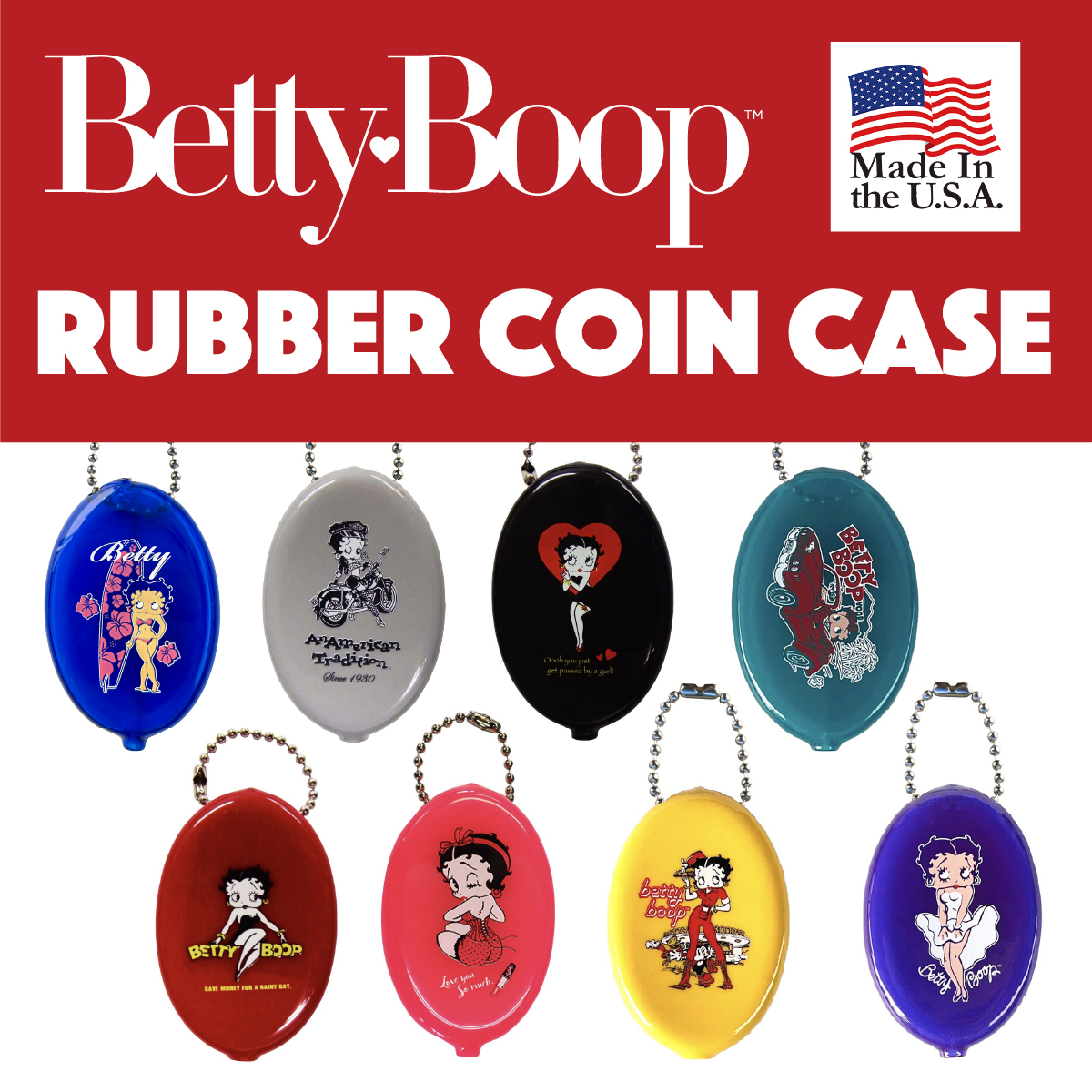 【MADE IN USA】 RUBBER COIN CASE  Betty Boop ベティちゃん ◾️ラバーコインケース