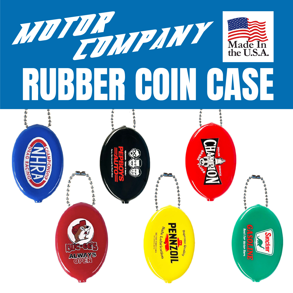 【アメリカ企業系】【MADE IN USA】RUBBER COIN CASE MOTOR OIL GARAGE◾️ ラバー コインケース