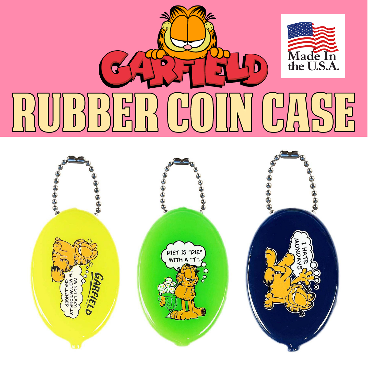 【世界中で愛されてる猫】RUBBER COIN CASE GARFIELD ガーフィールド ◾️ラバー コインケース