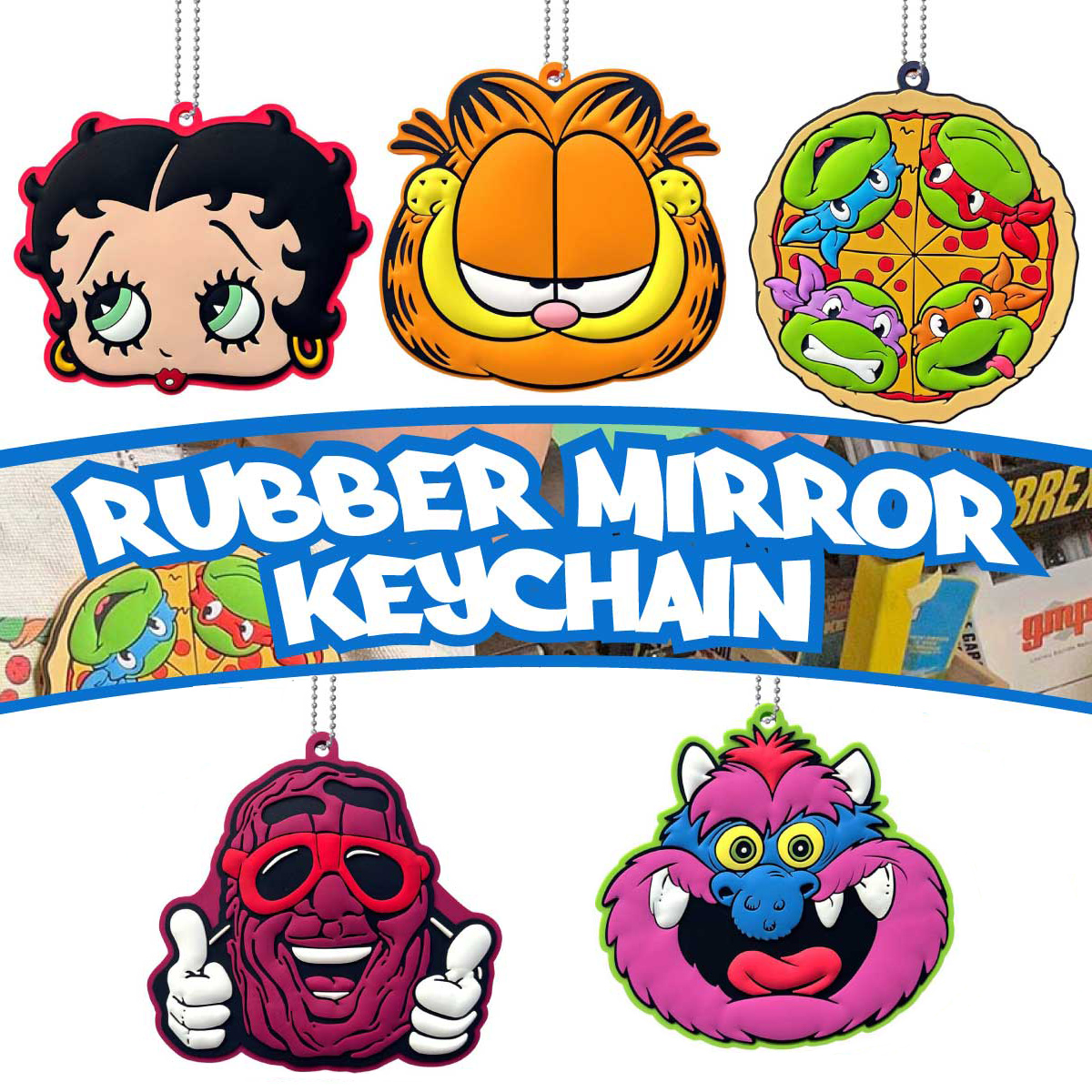 【いつでもどこでもCHECK ME！】RUBBER MIRROR KEYCHAIN ■ラバー ミラーキーチェーン