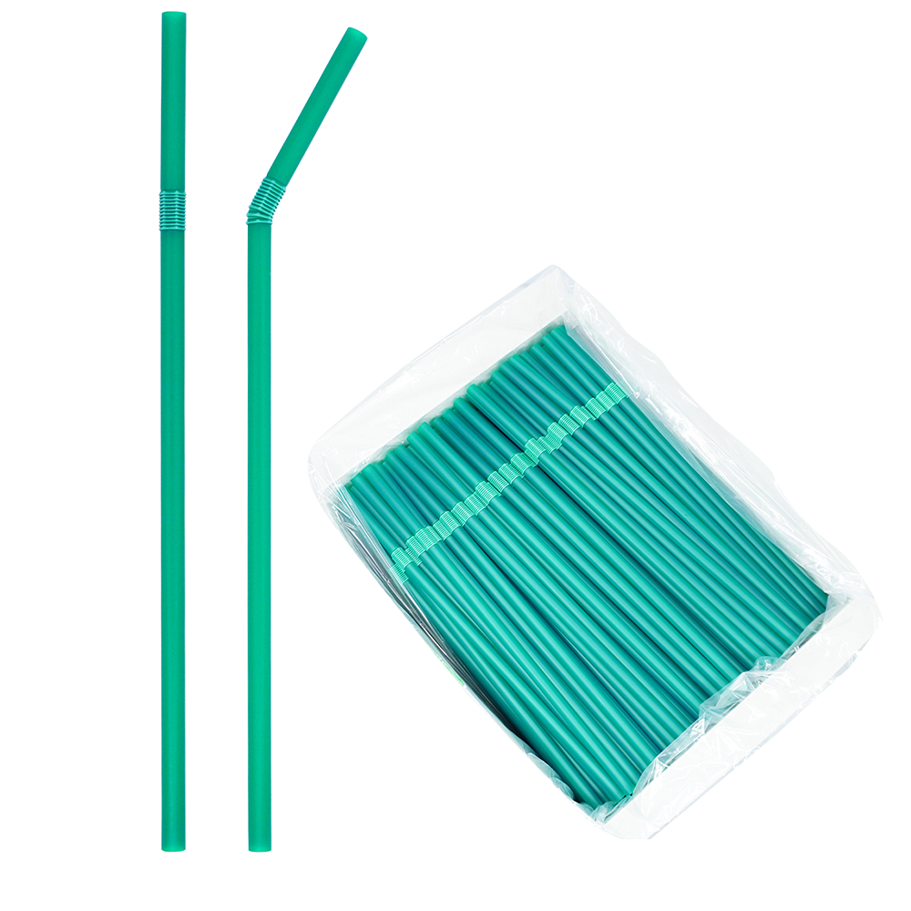 フレックスストロー 緑  6mm×21cm １箱 裸 500本入 日本製
