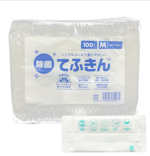 【メーカー直送】使い捨て不織布おしぼり（Mサイズ）　てふきん　4400枚入
