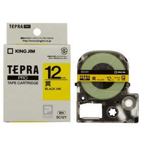 【メーカー直送】テプラＰＲＯカードリッジ　１２ｍｍ（黄）　黒文字