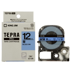 【メーカー直送】テプラＰＲＯカードリッジ　１２ｍｍ（青）　黒文字