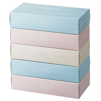 【メーカー直送】BOXティッシュPASTEL　150組/1箱　1パック(5箱）