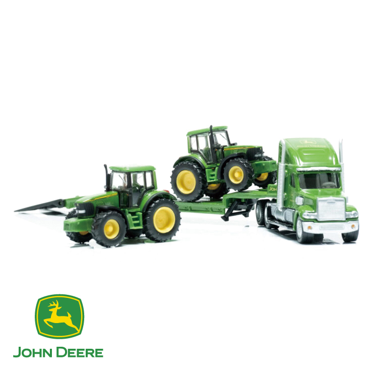JD トレーラー　トラクター2台搭載 1/87