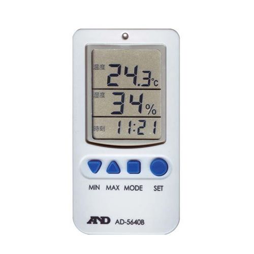 【A&D】時計付 デジタル温湿度計 AD－5640B