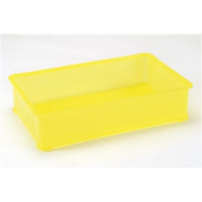 PP半透明カラー番重 B型 小 イエロー(サンコー製)