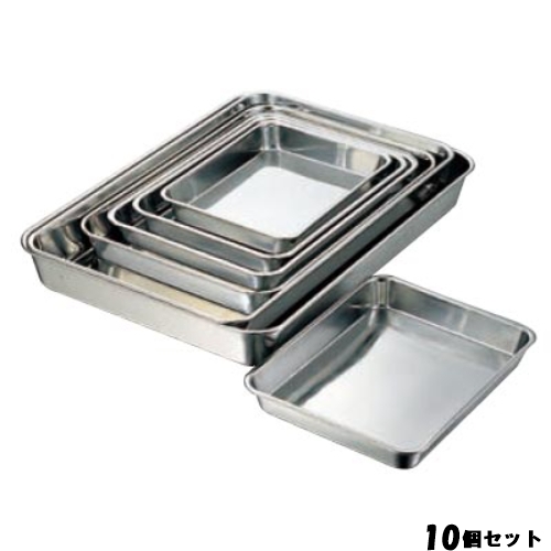 【10セット】クローバー 18-8 浅型 角バット 18枚取 