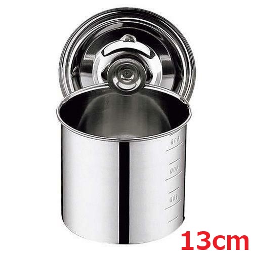 UK 18-8 キッチンポット 目盛付 13cm 手無 