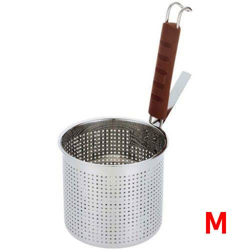 UK 18-8 シリコン柄 パンチング底平煮ざる M