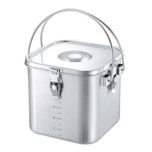 給食缶 角 IH対応 19-0 角型給食缶(目盛付)18cm 