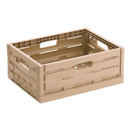 木目調折りたたみコンテナー 4316