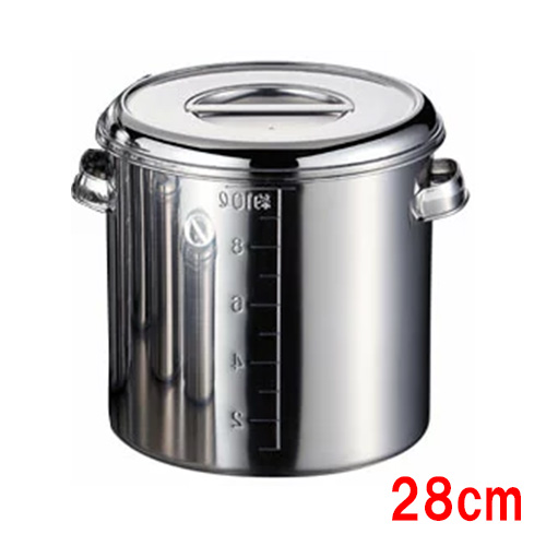 18-8 目盛付深型キッチンポット28cm