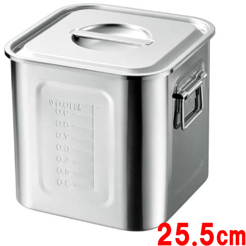 18-8 目盛付角キッチンポット25.5cm