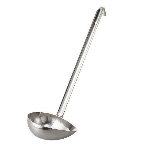 18-8横口溶接レードル 400cc (鶏油レードル) 