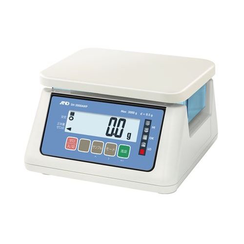 A&D 防塵・防水はかり SH-3000AWP(ひょう量:3000g 最小表示:0.1g)
