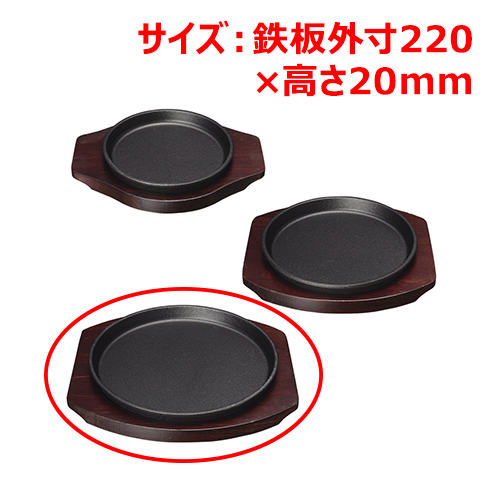 MTI鉄ステーキ皿丸22cmYY2001