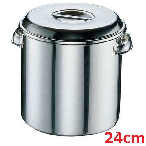 クローバー モリブデン 丸型キッチンポット 目盛付 24cm 手付 