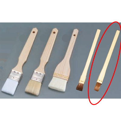 小物ハケ 竹柄 赤ナイロン毛