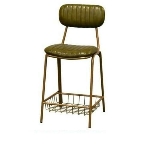 業務用椅子 TB オリジナル 洋風パイプ椅子 OLE ミドルカウンターチェア アミ棚付 グリーン OLE-MC-GR