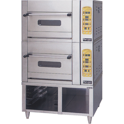【マルゼン】ミニデッキオーブン×2+専用架台 MBDO-D5-2+MBK-S5 幅900(925)×奥行800×高さ1500