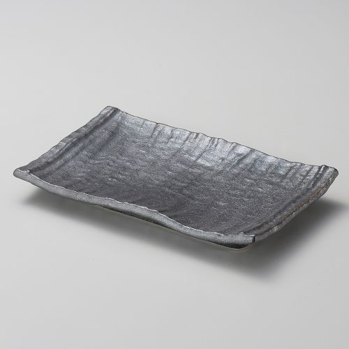 いぶし黒焼物皿 20.7×13×3cm 149-038 (10個入)