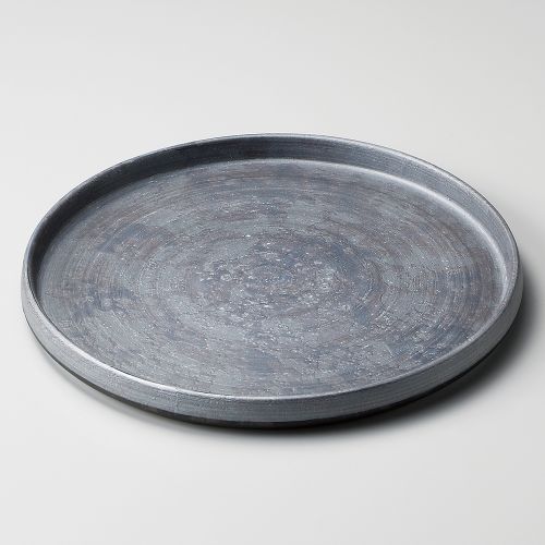 いぶし銀巻切立24cmプレート φ24×2.1cm 206-218