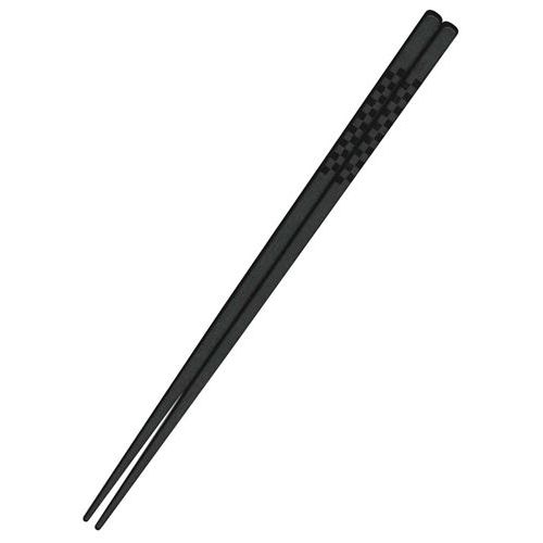 市松柄 四角箸 22．5cm 黒(G－PET製)