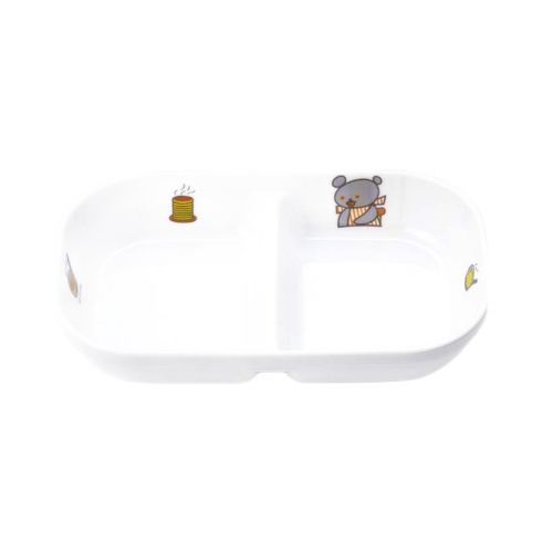 メラミン子供食器 こぐまちゃん 角二ツ仕切皿 小 J31KO