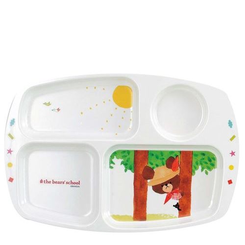 メラミン子供食器 くまのがっこう 角ランチ皿 CM－20J