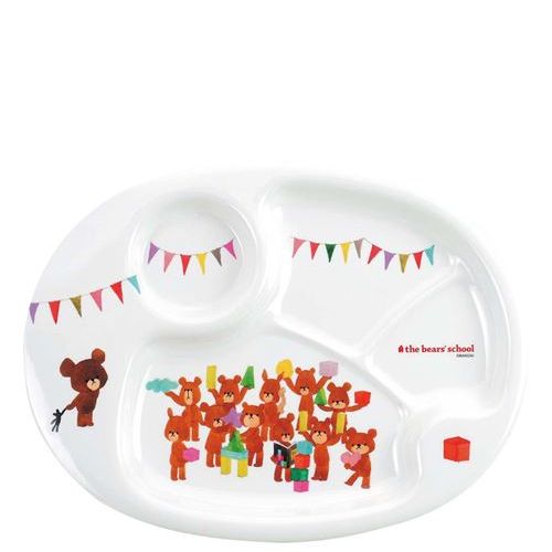 メラミン子供食器 くまのがっこう ランチ皿 CM－69J