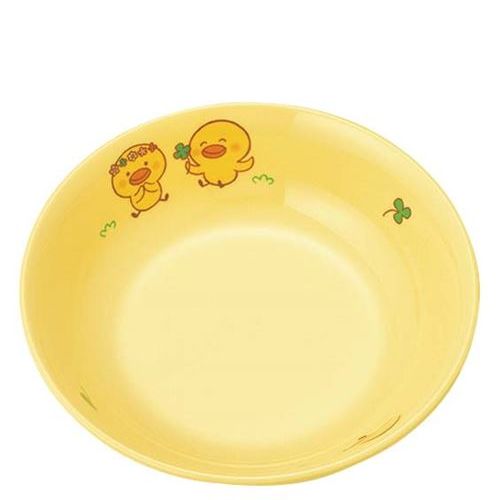 メラミン 子供食器 ひよこぐみ 丸深皿 12cm イエロー D62HIY
