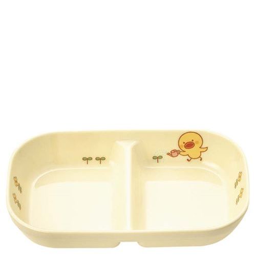 メラミン 子供食器 ひよこぐみ 角二ツ仕切皿 小 J31HI