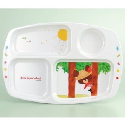 メラミン食器 子供食器 くまのがっこう 角ランチ皿 CM-20J