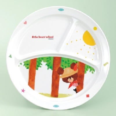 メラミン食器 子供食器 くまのがっこう 丸ランチ皿 CM-65J